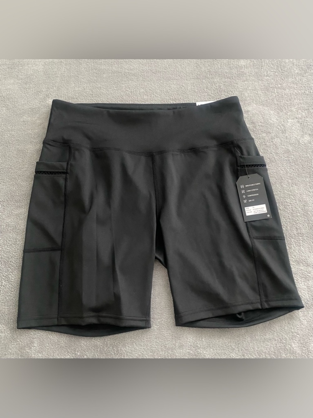 Level Up Active Black Biker Shorts XL NWT High Waist Gym Yoga